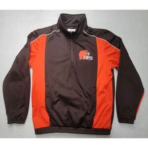 Cleveland Browns‎ Jacket Shirt Men's L 1/4 Zip Front Back Embroider Limited Use